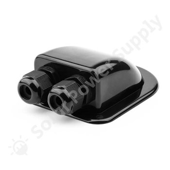 Solar Power Supply ABS Solar Double Cable Gland Black